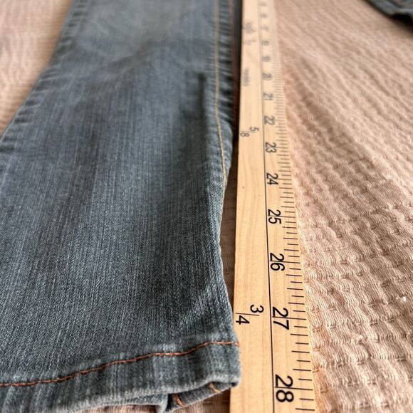 True Religion Jeans Womens 27 Gray Billy Row Seat Distressed Skinny USA Denim - Picture 14 of 16